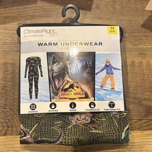 Cuddl Duds- Warm Underwear/Pajamas- Jurassic Park- MED (8-10)
